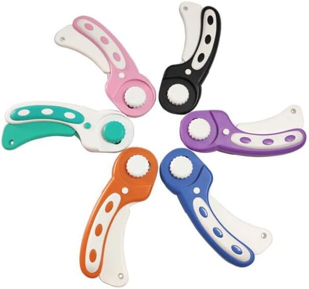 1 Pc 6 colors DIY 45mm Rotary Cutter With Blade For Fabric, Leather, Paper, Felt Circular Cutting Patchwork Cutting Tools - (Color: pink)