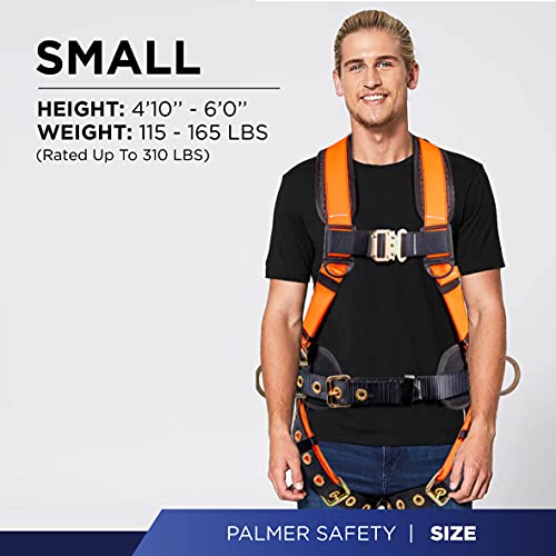 Image of Palmer Safety Fall Protection Safety Harness Hammerhead Series Safety Kit I Premium Harness + Lanyard + D-Ring Extender Kit