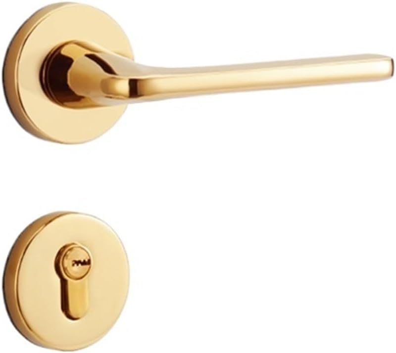 Bedroom Door Lock Split Silent Handle Modern Simple Door Lock zinc Alloy Indoor Door Lock(Golden Silent Lock)
