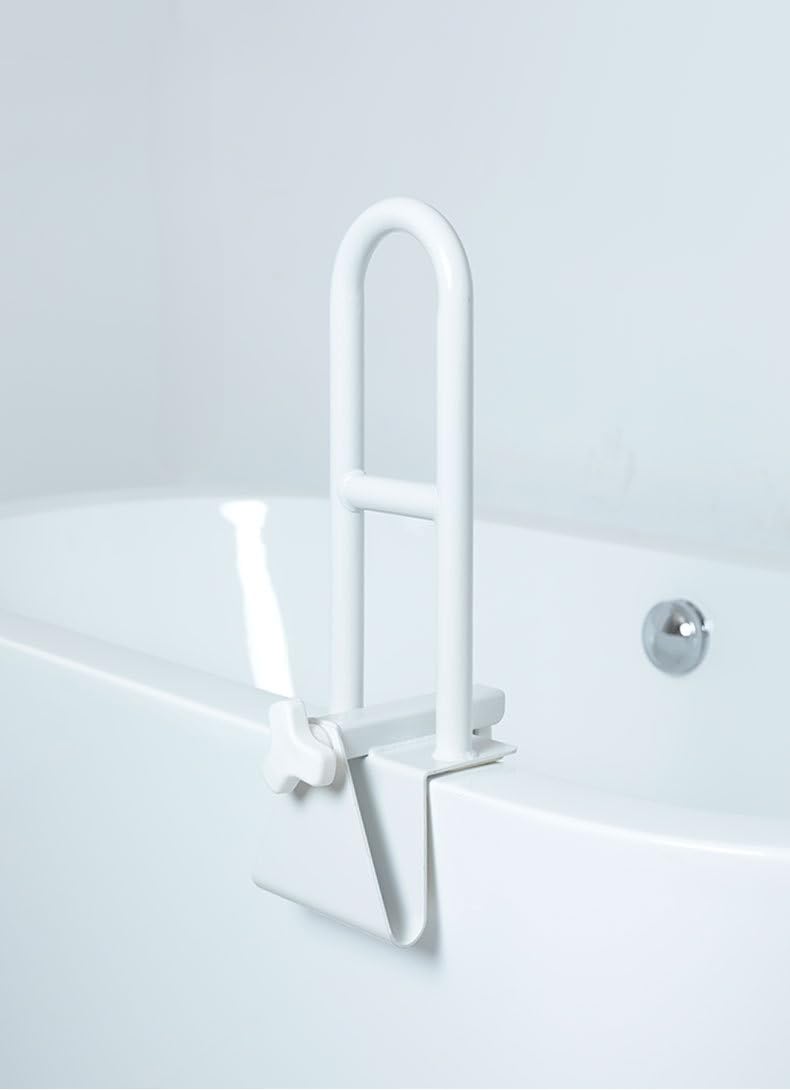 [Snughom]浴槽手すり 風呂用 カーボン製 耐荷重130kg 工事不要 簡単取り付け 滑り止め設計 8-17cm浴槽対応 高齢