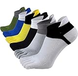 Fascot Men's Cotton Low Cut Athletic Toe Socks 5 - 6 Packs Six Color