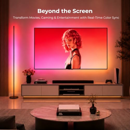 Image of Apex HDMI Sync TV Floor Lamp, RGBIC Smart Floor Lamp with TV Screen Color Sync, Music Sync, App Control, Compatible with Apex HDMI Sync Box 2.0, 1-Year Warranty, for Gaming Room & Home Theater