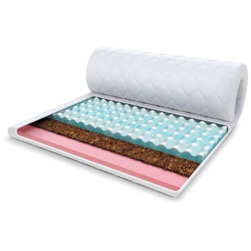 FDM Matratzentopper Malta KOKOS VISCO Matratze Topper 180x200 cm Härtegrad H2 H4 Höhe ca. 7 cm profilierter HR-Schaum Kokos Allergiker Geeignet Öko-Tex