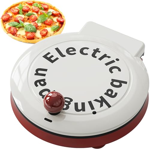 Pizzera Eléctrica de 23 Cm/9 Pulgadas, Horno Portátil, 1000 W de Alta Potencia, Distancia de Suspensión de 2,5 a 3,5 Cm, Revestimiento Antiadherente, Calentamiento por Ambos Lados