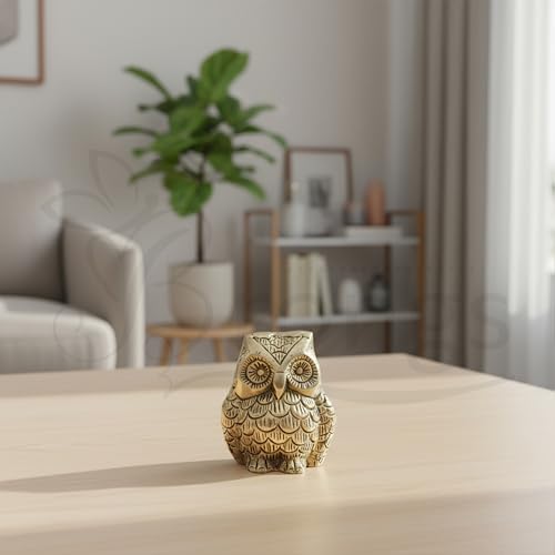 Estatua de búho de latón 2.5 in aprox miniatura 4