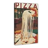 IYTAFGYT Póster de pizza, impresión de comida italiana, lienzo para pared, pinturas de 40 x 60 cm