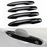 DLOVEG Upgraded Snap-on Door Handle Cover Compatible for 2018-2023 2024 2025 Toyota Camry Accessories No Adhesive Door Handle Protectors for 2020-2024 2025 Corolla 2020-2025 Venza Glossy Black