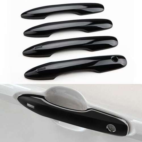 DLOVEG Upgraded Snap-on Door Handle Cover Compatible for 2018-2023 2024 2025 Toyota Camry Accessories No Adhesive Door Handle Protectors for 2020-2024 2025 Corolla 2020-2025 Venza Glossy Black