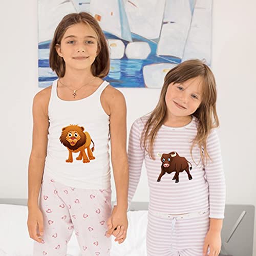 Animal Iron On Transfer Sticker Leopard Tiger Panda Iron On Decals Cute Woodland Animal Htv Vinyl Heat Transfer Patch For T-Shirt Clothing Jeans Backpacks Pillow Diy Decoration #TOP2