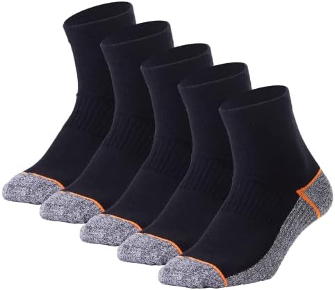 Copper Infused Quarter Socks Improve Foot Health Odor Control with Moisture Wicking Durable Comfortable Fit (5 Pairs)