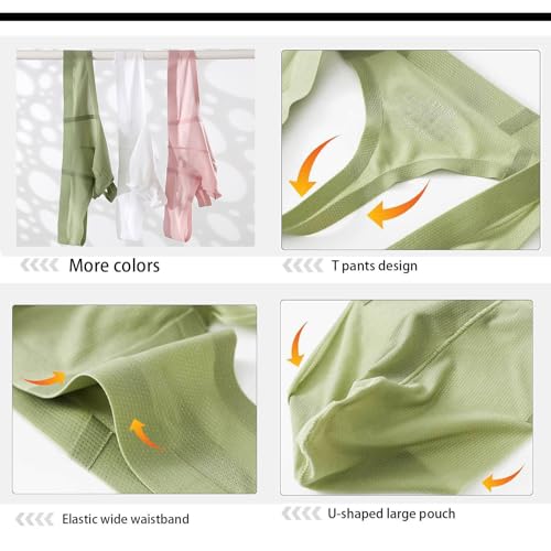 Men Sexy Seamless Brief Bulge Pouch G-String Underwear High Stretch Thong Pantie3