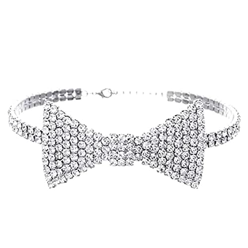 Dresbe Sparkly Rhinestone Chokers Silver Choker Necklace Bowknot Necklaces Chain Wedding Party Prom Neck Jewelry Accessories For Women And Girls Xl046 #TOP11