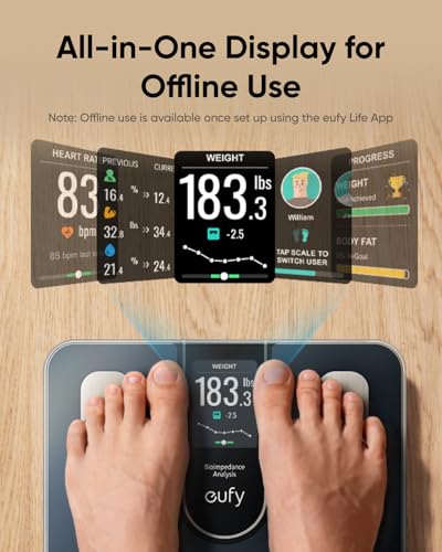 image for eufy Smart Scale C20, Digital Bathroom Body Fat Scale with Large TFT S
