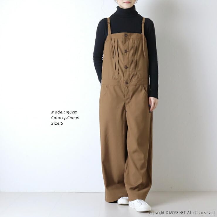 [アントゲージ] TRハイカウントツイルワイドストレートオールインワン C2390 サロペット パンツ ロング レディース S 25