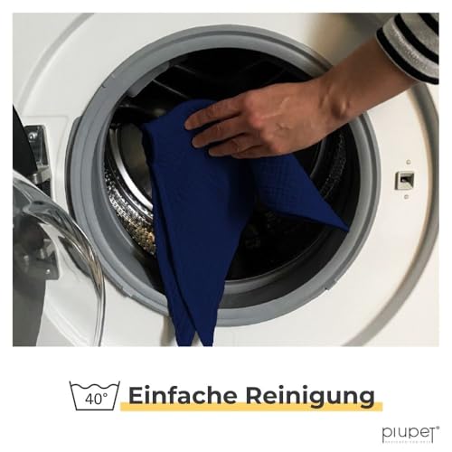 PiuPet® Hundehalstuch I 2er Set Hundehalstücher I Hundehalstuch große Hunde I Halstuch Hund I Stylisches Bandana große & kleine Hunde | Hundebekleidung & Zubehör I Blau/Türkis | (S) 58x40x40cm