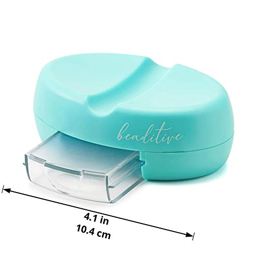 Beaditive Magnetic Pin Cushion With Drawer - Strong Magnet Pin Holder Cushion For Sewing - 50 Glass Head Quilting Pins Included - Chic Pincushion Caddy For Sewing Pins, Paper Clips, Screws – Turquoise #TOP4