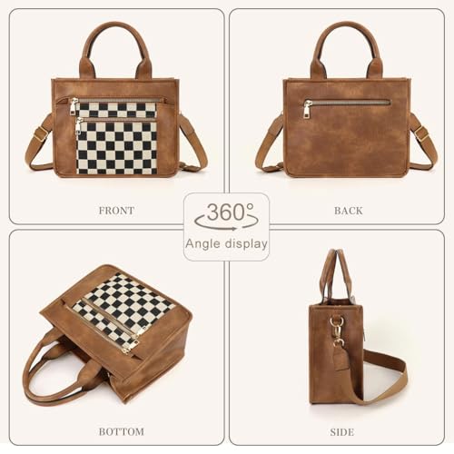 Bolso cruzado con diseño a cuadros para mujer miniatura 6
