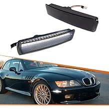 ADIIL Smoked Lens White Full LED Front Fender Side Marker Light Turn Signal Lamp Assembly Compatible With 1996-2002 BMW Z3 M Coupe Roadster, Driver & Passenger Side