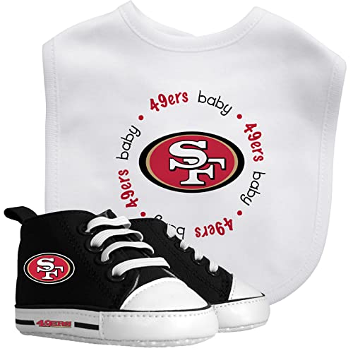 Baby Fanatic 0-6 Months 49ers Baby Clothing Set - NFL San Francisco 49ers Unisex Bib & Pre-Walkers - Infant Apparel