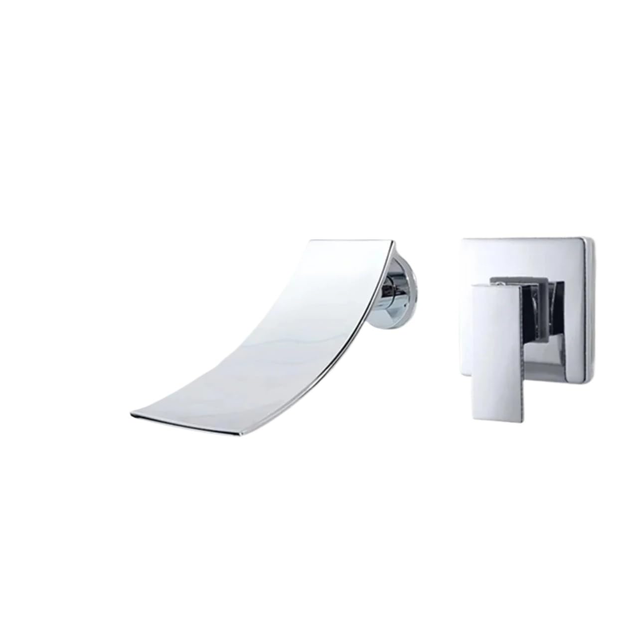 Naqzrxpml Color3 Concealed Wall Mounted Waterfall Bathroom Sink Mixer Faucet Single Lever Multicolor(Color3)