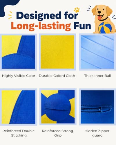 Image of 18Inch Herding Ball for Dogs, Interactive Large Dog Ball with Grip Tabs, Durable Outdoor Training Dog Toy for Medium to Large Dog Australian Shepherd Cattle Dog Border Collie and Horses