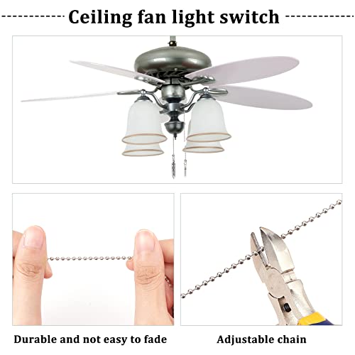 Image of CRASPIRE Ceiling Fan Pull Chain Gun 8PCS Pull String Ceiling Fan Light Ornaments Extension Chains with Gun Hanging Ornaments for Ceiling Light Lamp Fan Chain Bedroom Space Decor (18 Inch)