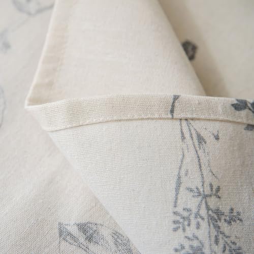 COMFEELING Coffee Table Cloth Rustic Style Living Room Center End Table Cover with Pocket, Cotton Linen Tablecloth (Grey Wildflower,23.6×63 Inch) by COMFEELING - Image 8