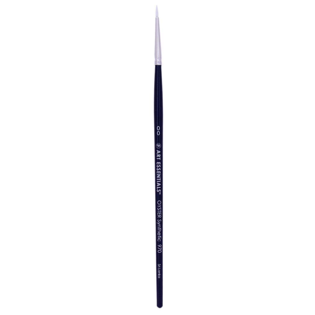 Art Essentials Oyster White Synthetic Hair Brush for Mixed Media, Watercolour, Acrylic, Gouache, Fabric & Hobby Painting - Series 970 - Round - Short Handle - Size: 00, with Great Flow Control-image-40