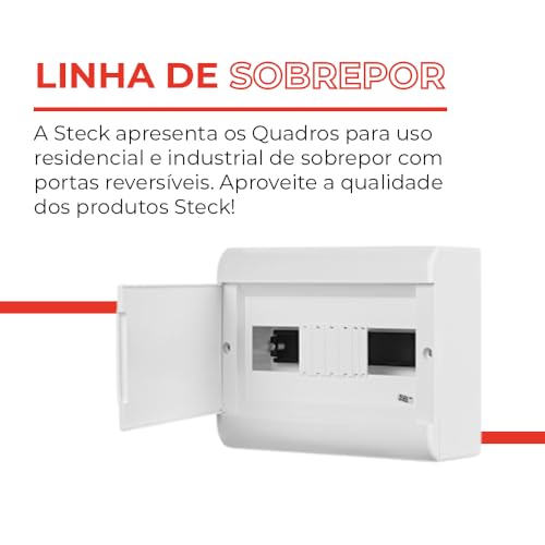 Quadro Sobrepor Ouro Box 12 Módulos Din Porta Opaca Steck Branco 12 Módulos