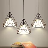 RXPVUXE Lámparas de techo Lámpara colgante lineal moderna Lámpara de techo Pantalla de tela, 3 luces Isla Lámpara colgante Granja Jaula de metal Lámparas de techo para cocina Comedor Sala de estar Dec