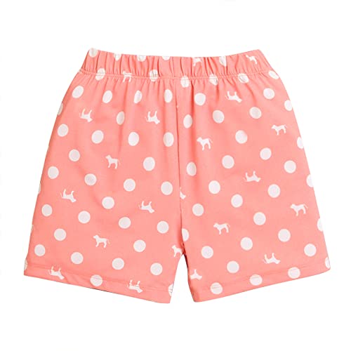Image of Hopscotch Baby Girls Cotton-Blend Printed Shorts in Orange Color