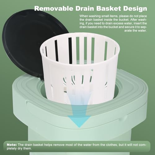 Mini Portable Washing Machine, 9L Foldable Washer with 3 Modes, Ideal for Baby Clothes, Underwear, Socks, Space-Saving Design for Home, Apartment, Hotel, Camping & Travel (Green) by GleeGearNex - Image 4
