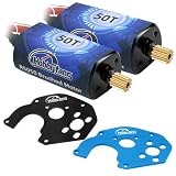 Hobby Fans 2PCS RC Motor 050 50T Brushed Motor with Black Metal Mount for Axial SCX24 AXI00002 AXI00