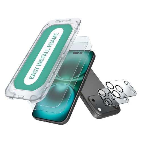 Image of Smartish iPhone 17 Pro Screen Protector - 2-Pack Tempered Glass Screen Protectors + Camera Lens Covers - Tuff Sheet - 9H Easy Install Frame [Scratch Resistant] Case-Friendly for Apple iPhone 17 Pro