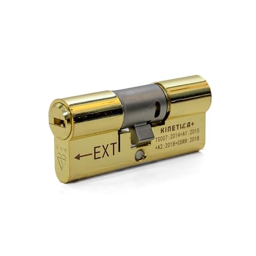 UAP Kinetica+ K4 3* Kitemarked Horizontal Double Key Euro Cylinder Door Lock - Unparalleled Home Security & Safety - Bio Key, 6-Pin, Anti-Bump, Anti-Drill (100mm 45EX-10-45 (50EX/50) (Polished Brass)