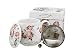 DUO Lot de 3 tasses à thé avec infuseur en acier inoxydable et couvercle en porcelaine bombée avec passoire, 400 ml