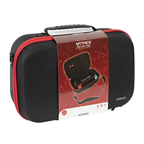 Konix Mythics Sacoche de Protection et Transport pour Console, Jeux et Accessoires Nintendo Switch, Switch Lite et Switch OLED - Noir