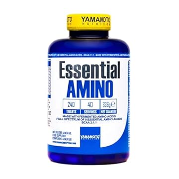 YAMAMOTO NUTRITION Essential AMINO 240 Compresse, Integratore di Amminoacidi Essenziali Fermentati EAA e Ramificati BCAA 2:1:1, Integratore per Sportivi