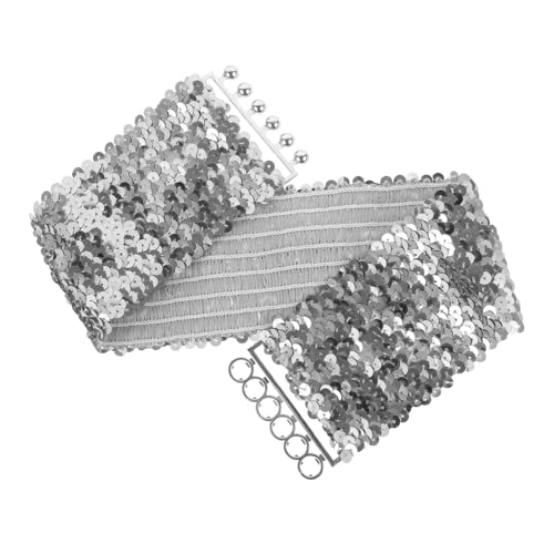 Sequin Wide Elastic Dress Belt Fashion Stretchy Waist Belt for Pants Dresses Comfortable Elegant Day Wear