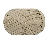 T-Shirt Yarn Knitting Yarn Fabric Crochet Cloth for Summer Hand DIY Bag Blanket Cushion Crocheting Projects 100g (#22 Light Beige)