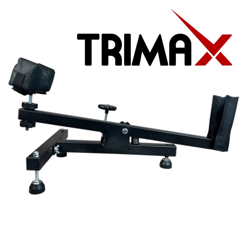TRIMAX Supporto per carabine e fucili per balini/aria compressa Ideale per calibrare i mirini. Precisione.