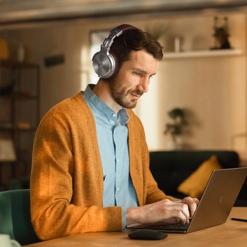 Image of OneOdio Pro C Wired & Wireless Over-Ear Headphones, 110H, 50mm Drivers | Wired 3.5mm and wireless Bluetooth modes with 110H playtime, 50mm drivers and HD mic for PC, podcast and studio work