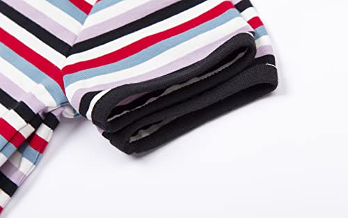 Mud Kingdom T-Shirts for Toddler Boys Stripe Short Sleeve Crew Neck Cotton Summer Colorful 4T - Thumbnail 4