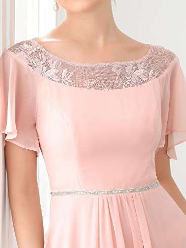 Ever-Pretty Womens Chiffon Round Neck Floor-Length Mother Of The Groom Dress Pink Us12 #TOP4