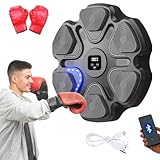 Máquina de Entrenamiento de Boxeo Musical. Equipo de Boxeo para Pared con LED, Guantes de Boxeo, Bluetooth y Luces al Ritmo de la Música. Maquina de Boxeo para Niños/Adultos. (9 modos, 37x37 cm)