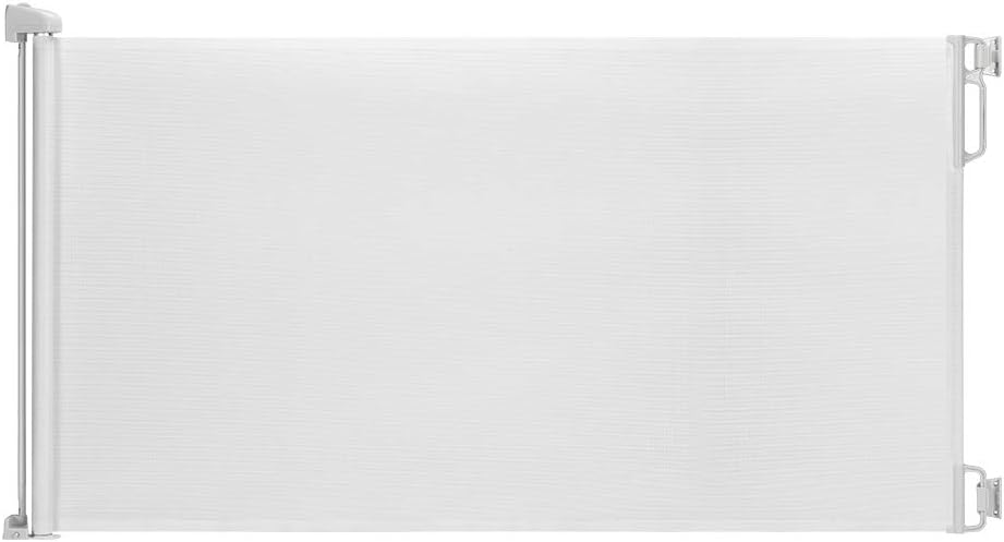 EasyBaby Extra Wide Retractable Baby Gate, 33" Tall, Extends up to 71" Wide, White/Child Safety Baby Gates, Pet Retractable Gates for Stairs, Doorways, Hallways, Indoor and Outdoor