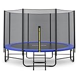 CalmMax 16FT Recreational Trampoline with Enclosure – ASTM Certified Outdoor Bounce Trampoline for Kids and Family Fun Time, Blue