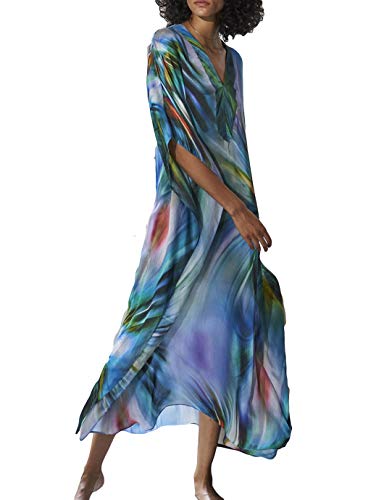 Image of Eddoyee Loose Beach Kaftan Dresses for Women Caftan Swimsuit Cover Up