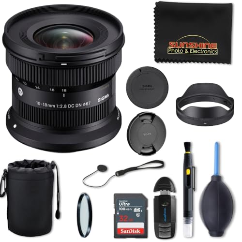 Image of Sigma 10-18mm f2.8 DC DN Contemporary Lens for Sony E with Sunshine Photo Advanced Bundle - 4 Years USA Manufacturer Warranty