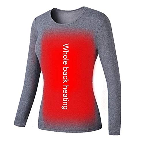 BEIAKE sous-Vêtements Chauffants USB Lavables Chauffants pour Le Dos, Haut Chauffant pour Femmes, Vélo, Randonnée, Motos, Course À Pied,Gris,3XL Cover